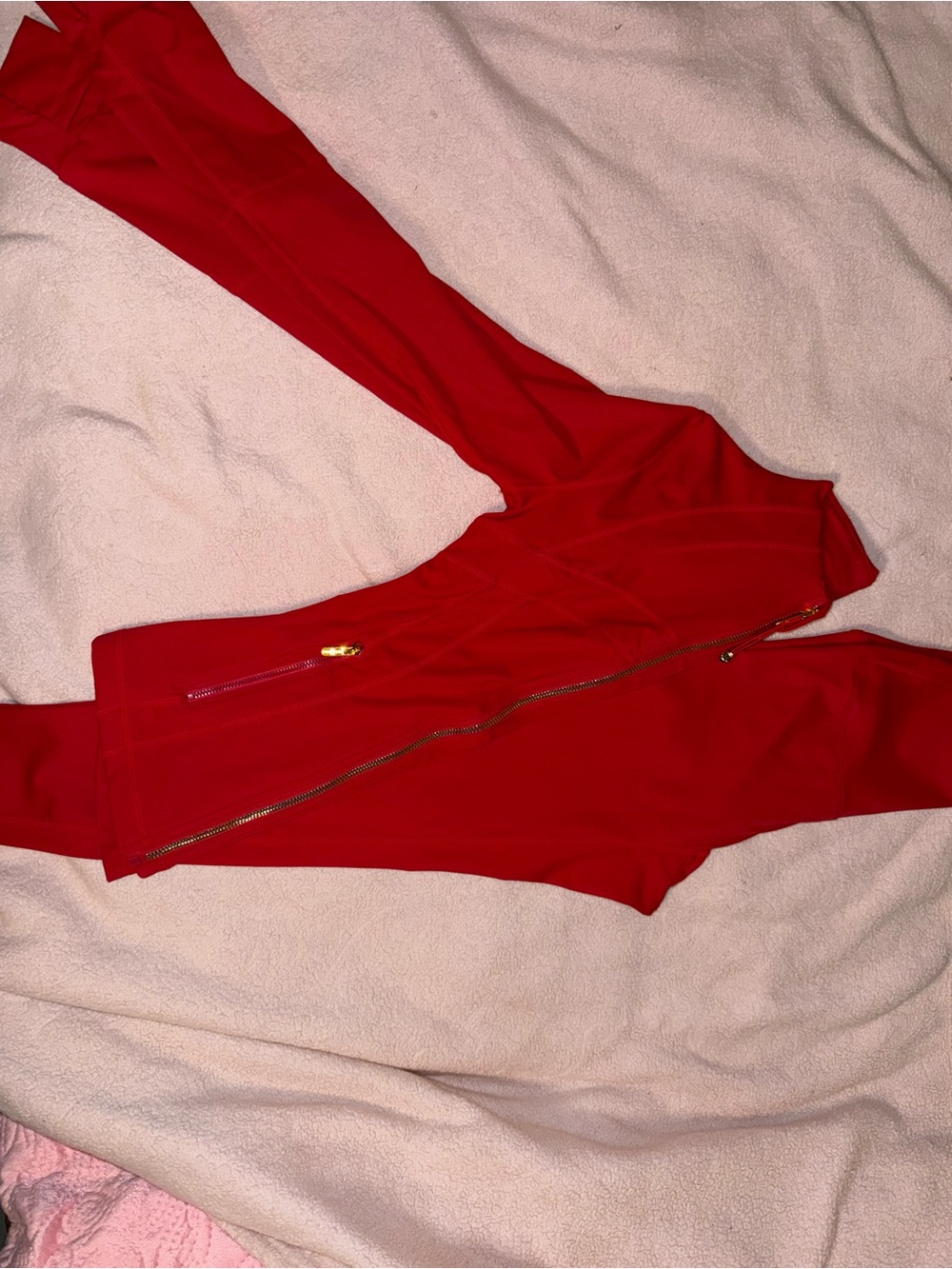 Red Women's Zip-Front Jumpsuit